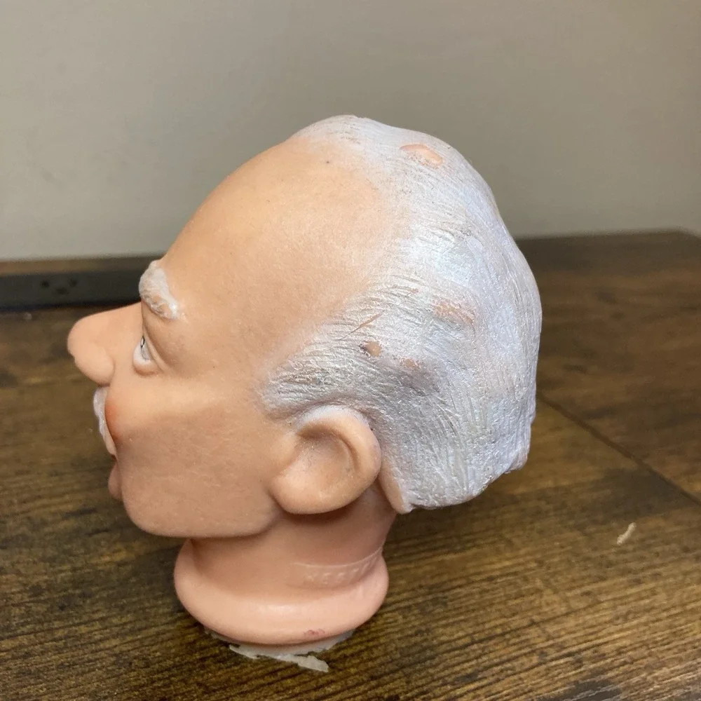 Old Man Door Butler Server Waiter‎ Vtg Rubber Marionette HEAD ONLY West Germany